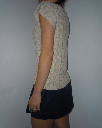 cable knit top, S/M