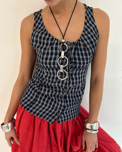 checkered blouse