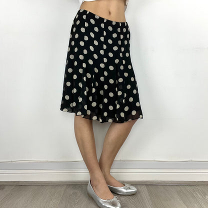 silk polka dot skirt, S