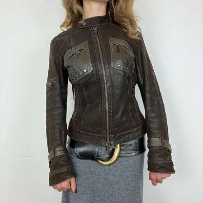 leather biker jacket, S/M