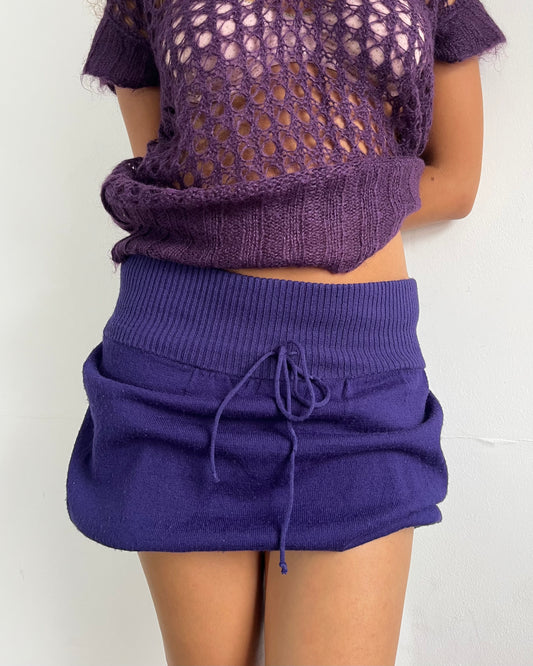 knit mini skirt, S