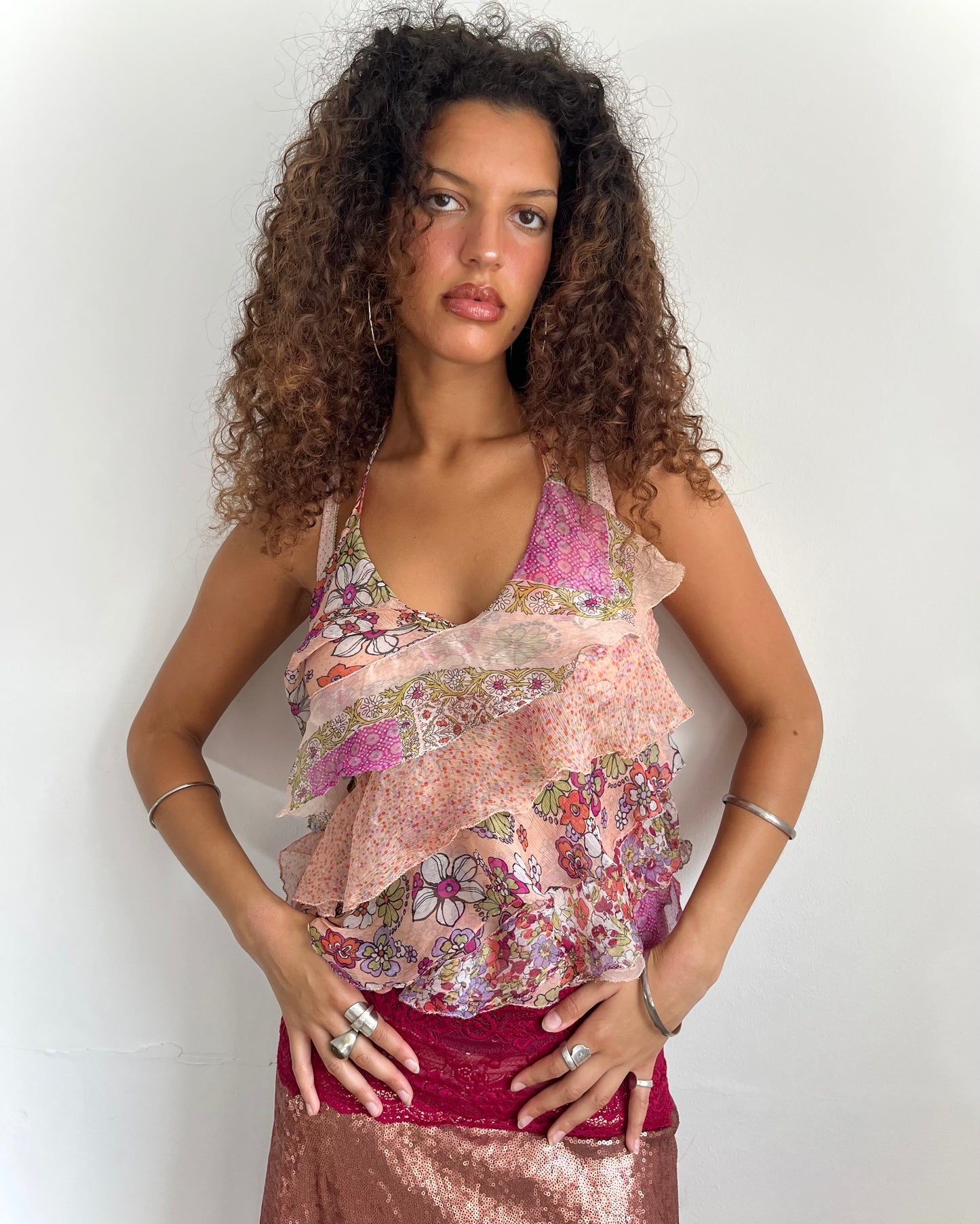 silk halter top, S/M