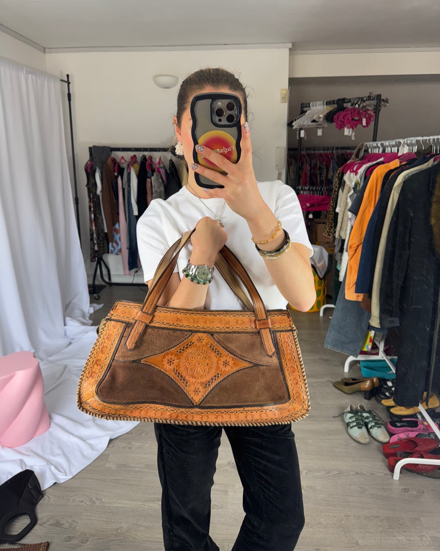 70s leather bag