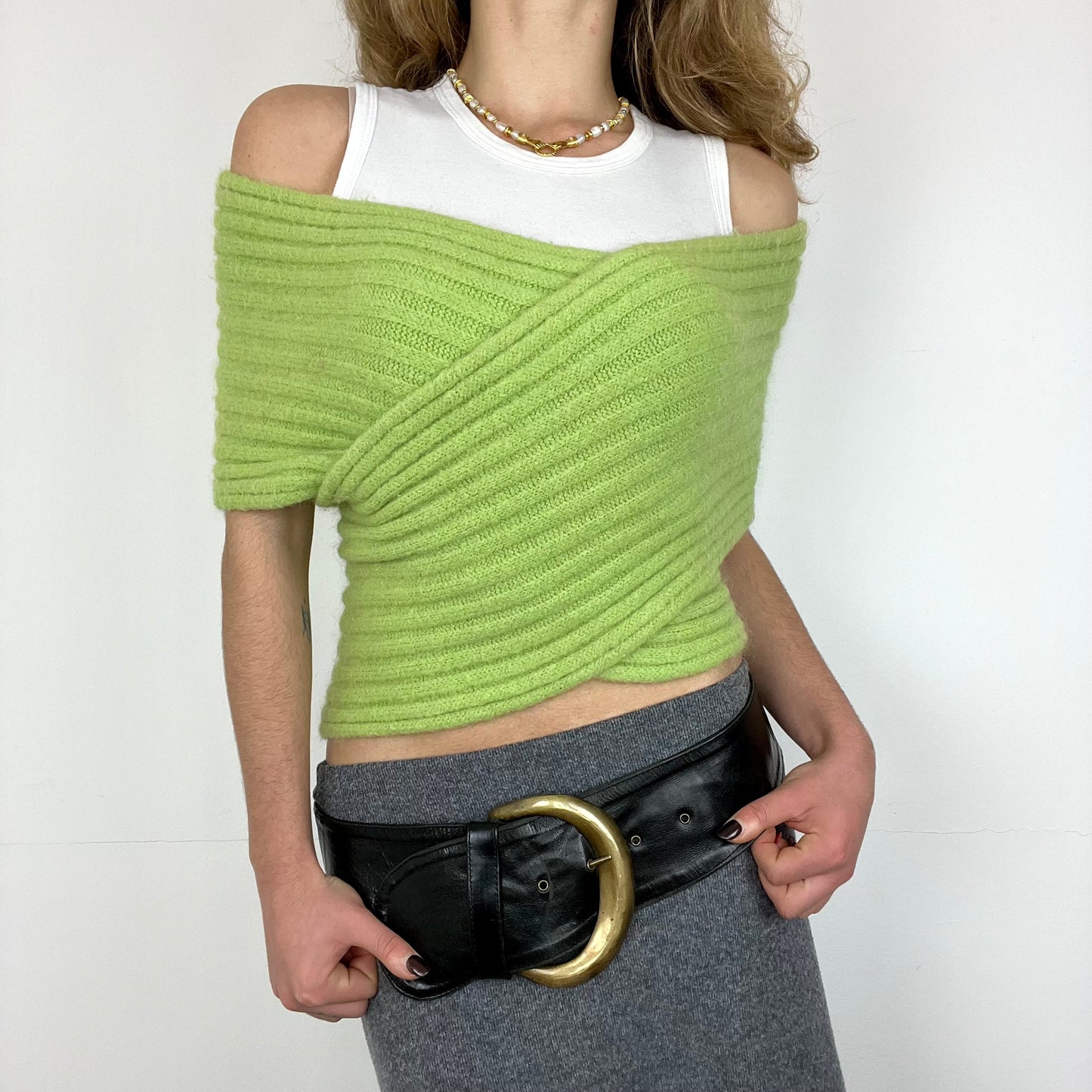 mohair wrap top, OS