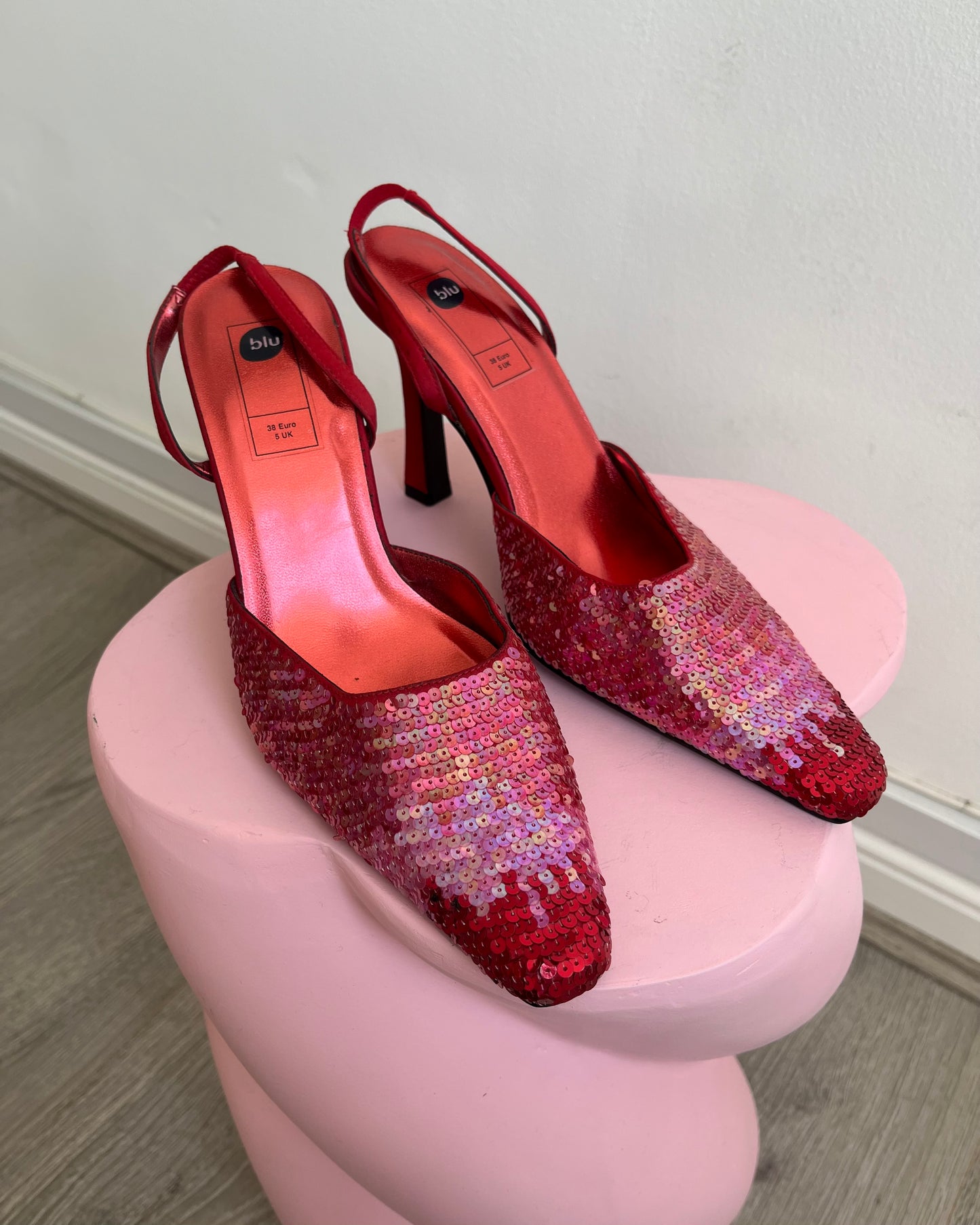 sequin heels, UK 5