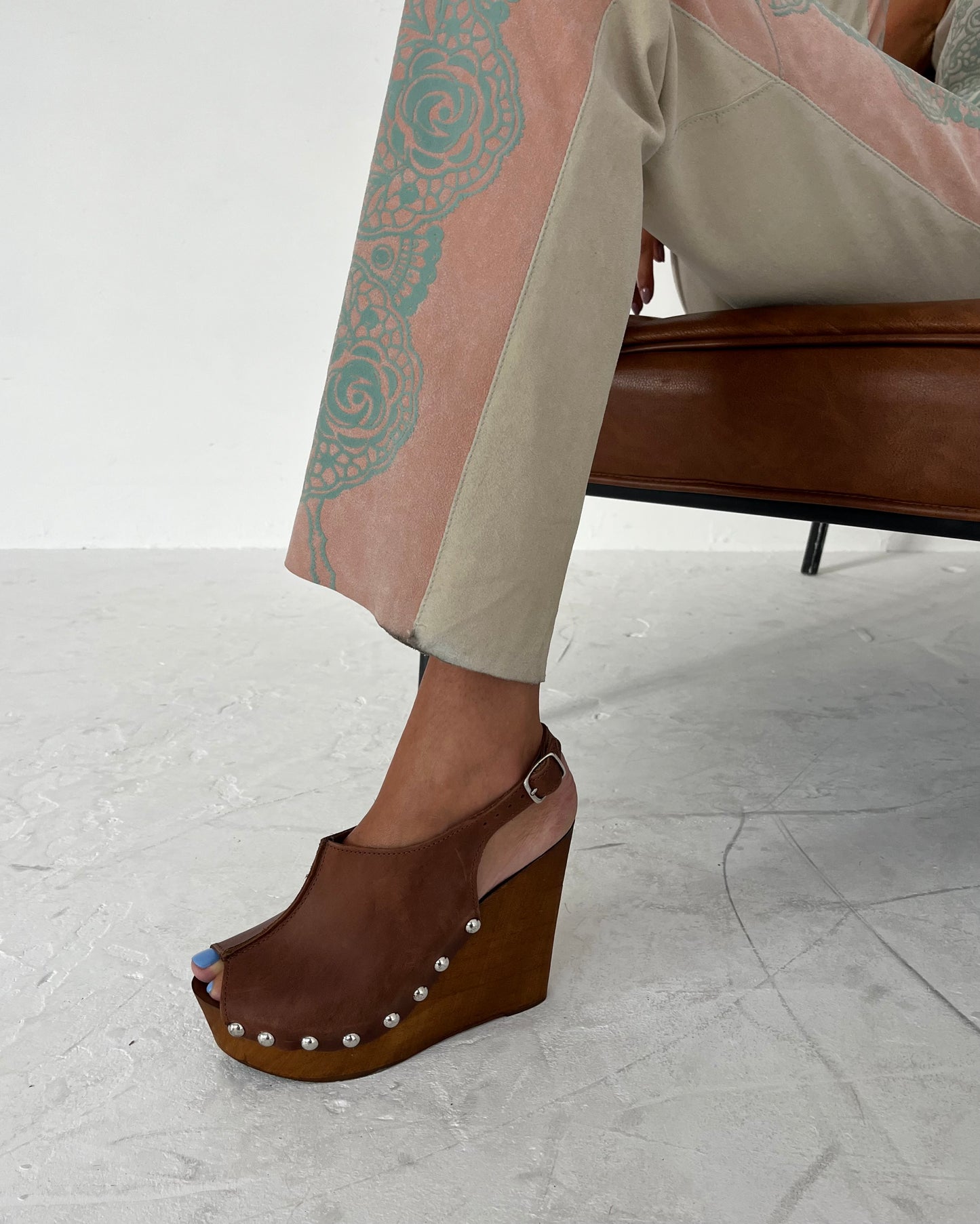 leather wedges, UK 5