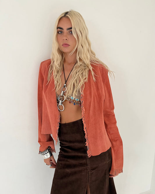 suede jacket, L