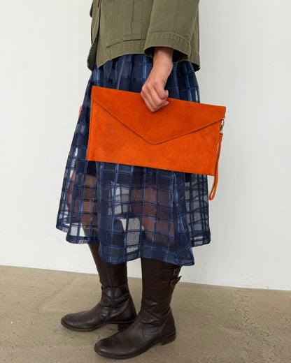 suede clutch