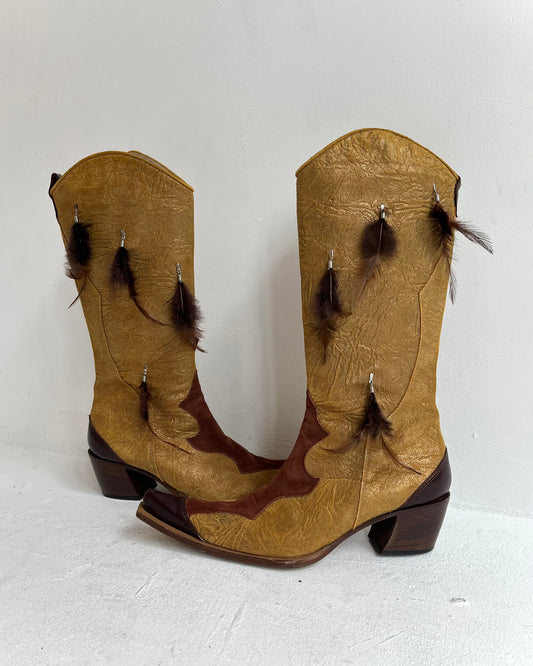 leather boots, UK 5