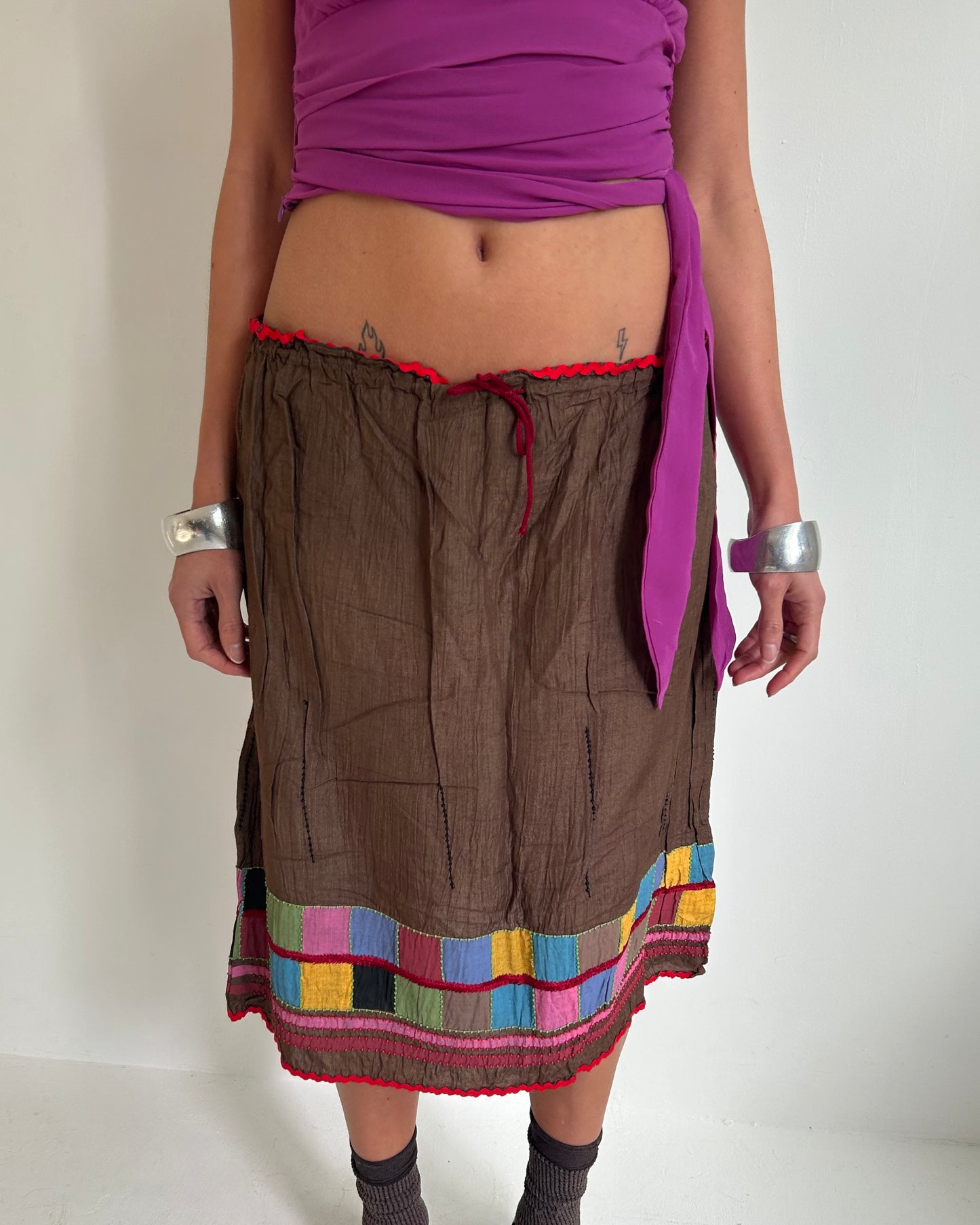 Alberta Ferretti SS 2000 silk skirt