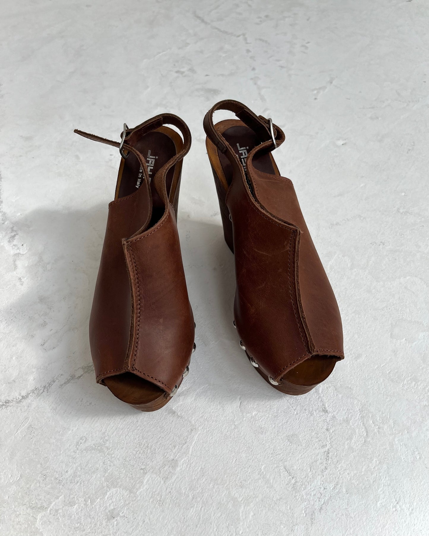 leather wedges, UK 5