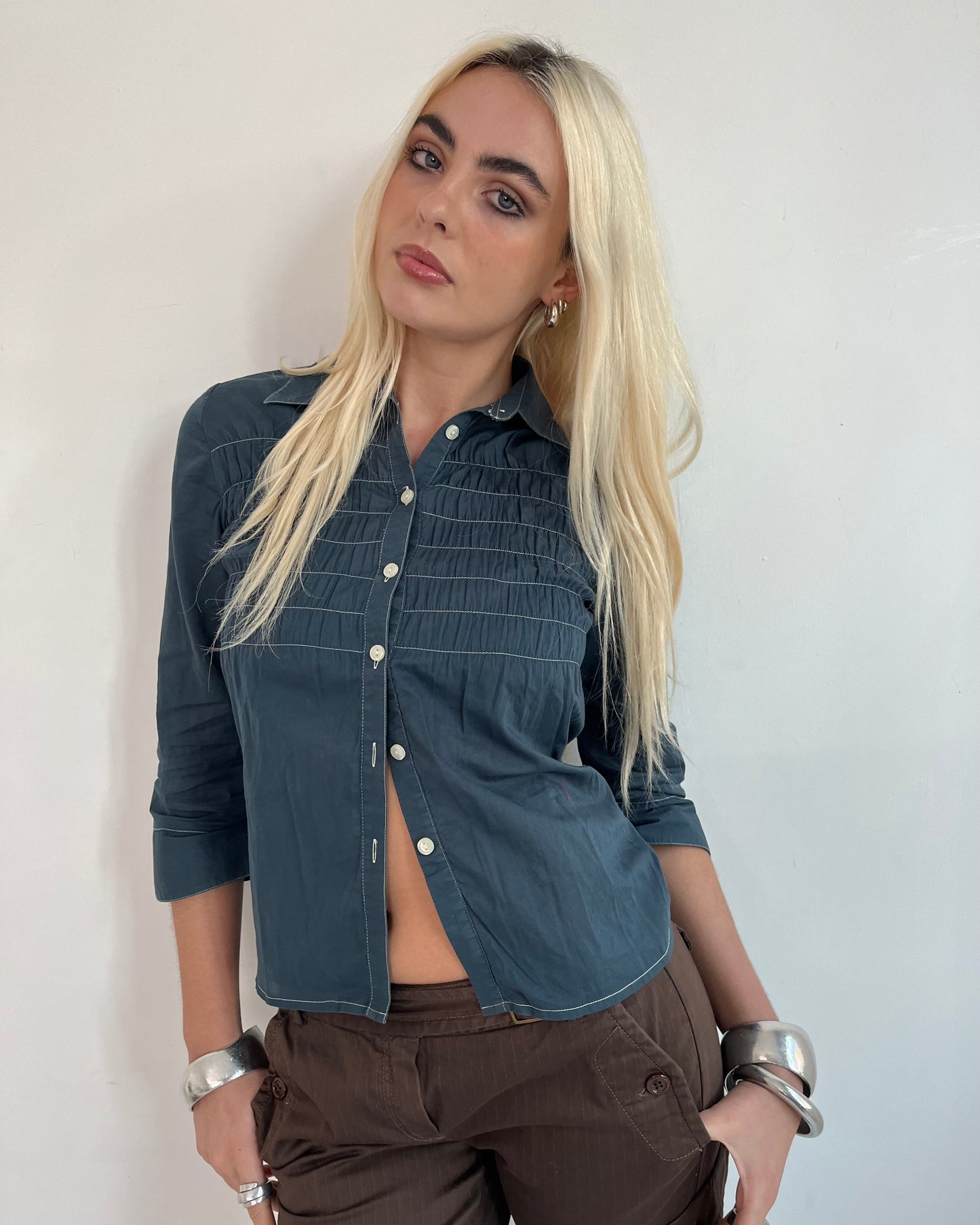ruched shirt, S