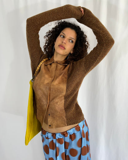 mohair leather jacket, M