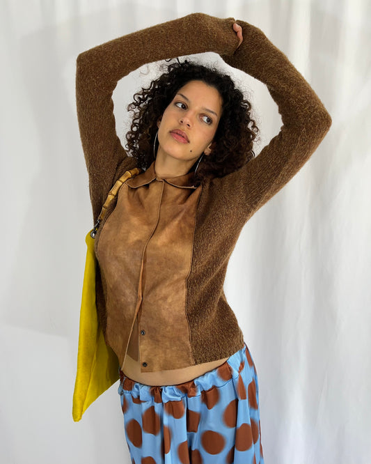 mohair leather jacket, M