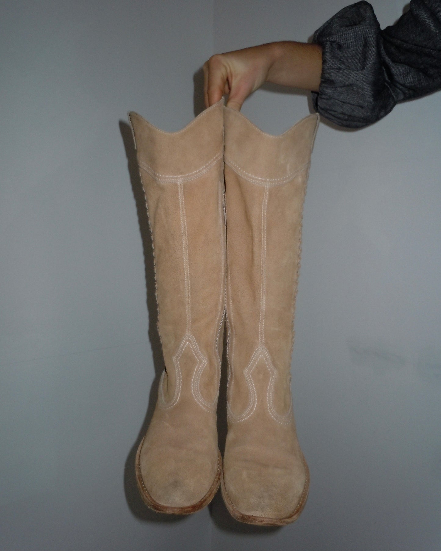 suede cowboy boots, UK7