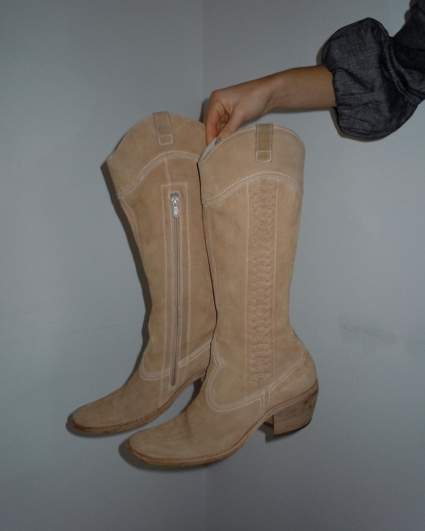 suede cowboy boots, UK7