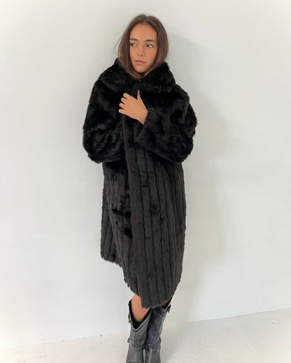 faux fur coat, M