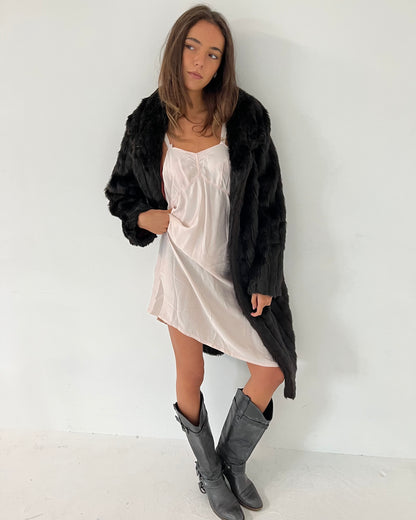 faux fur coat, M
