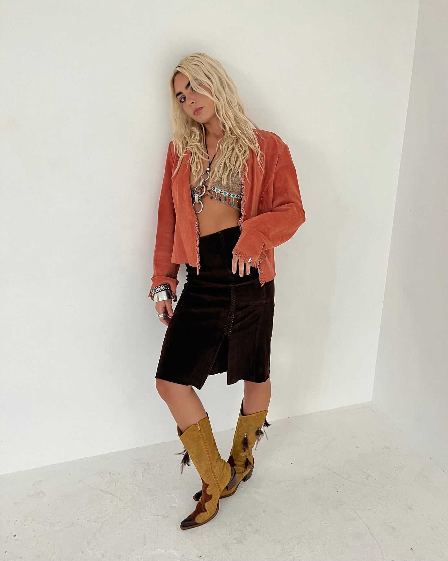 suede jacket, L