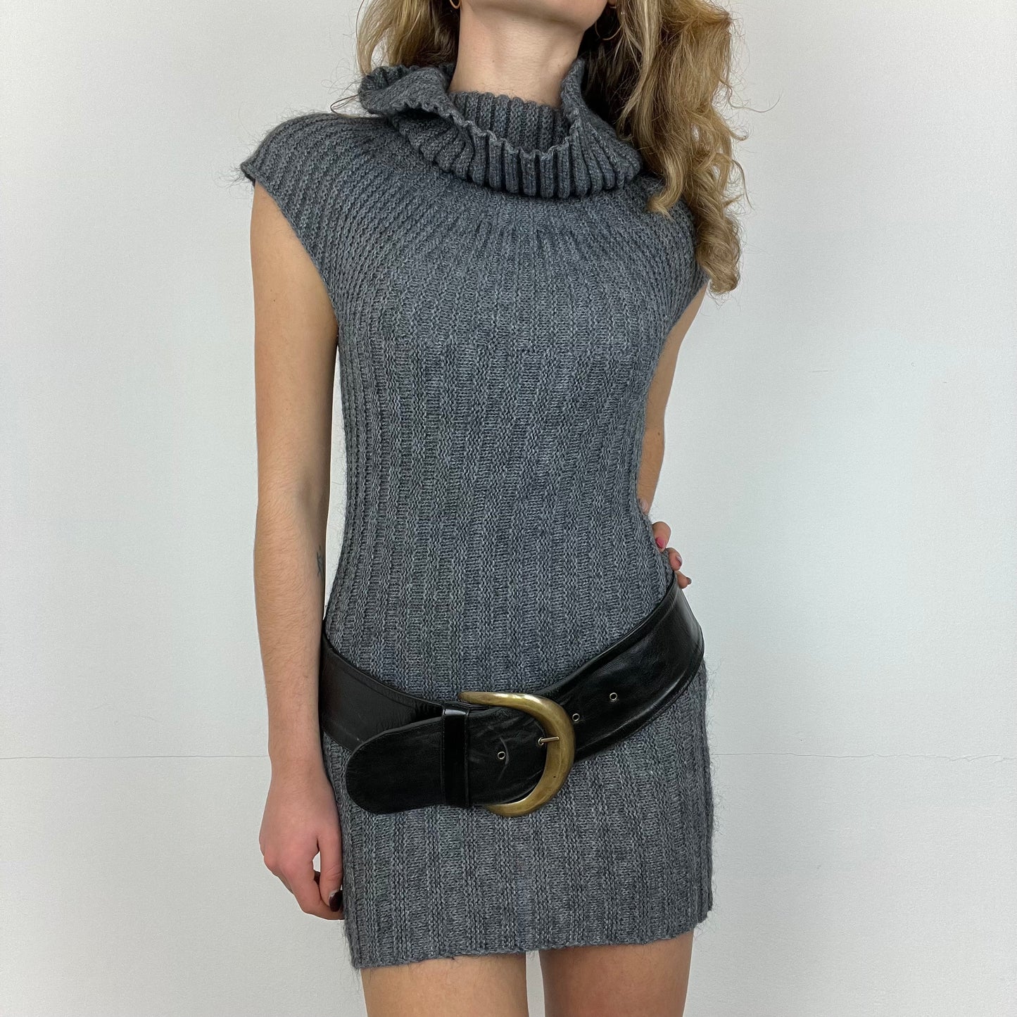 mohair turtleneck dress, S