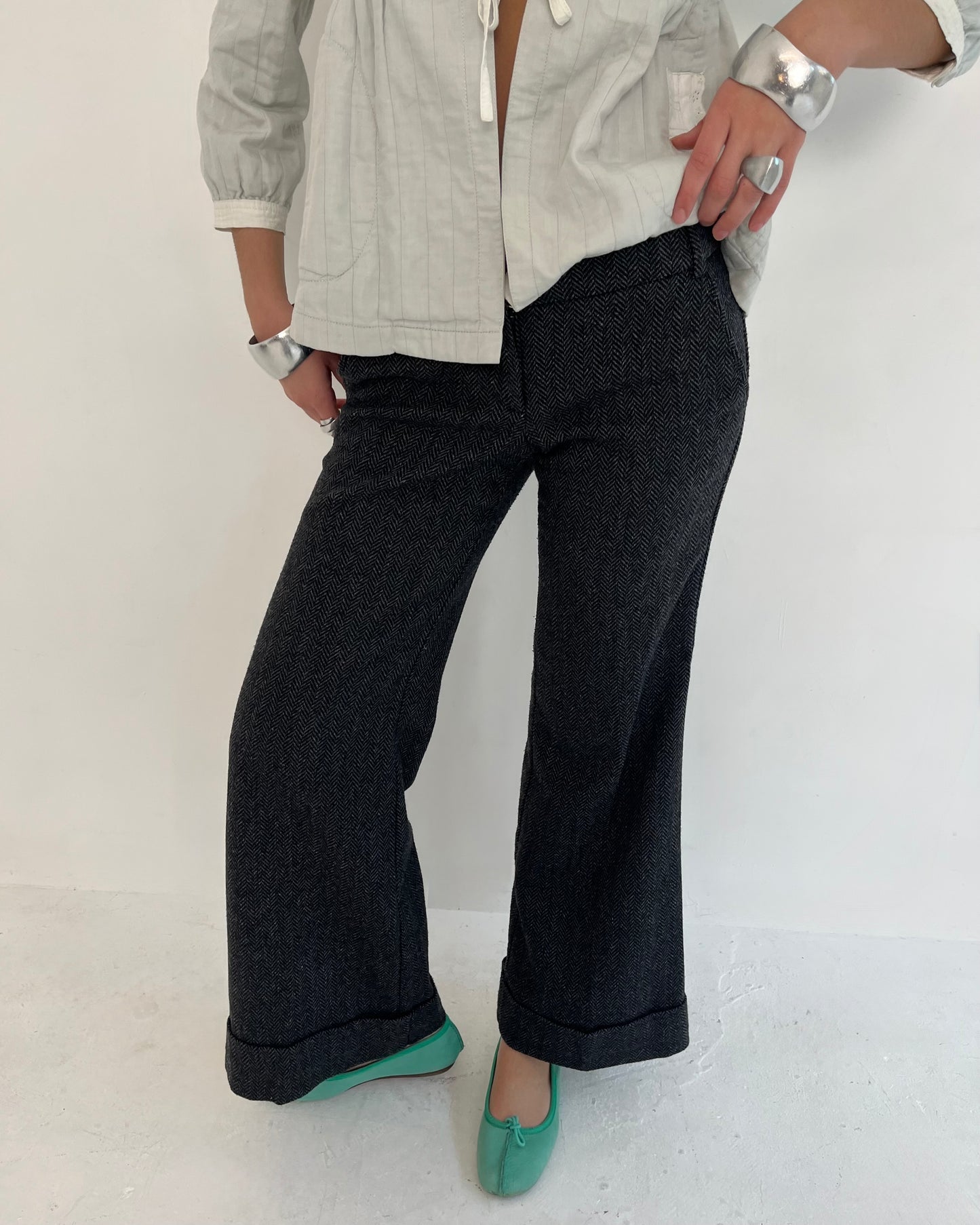 wool trousers, S