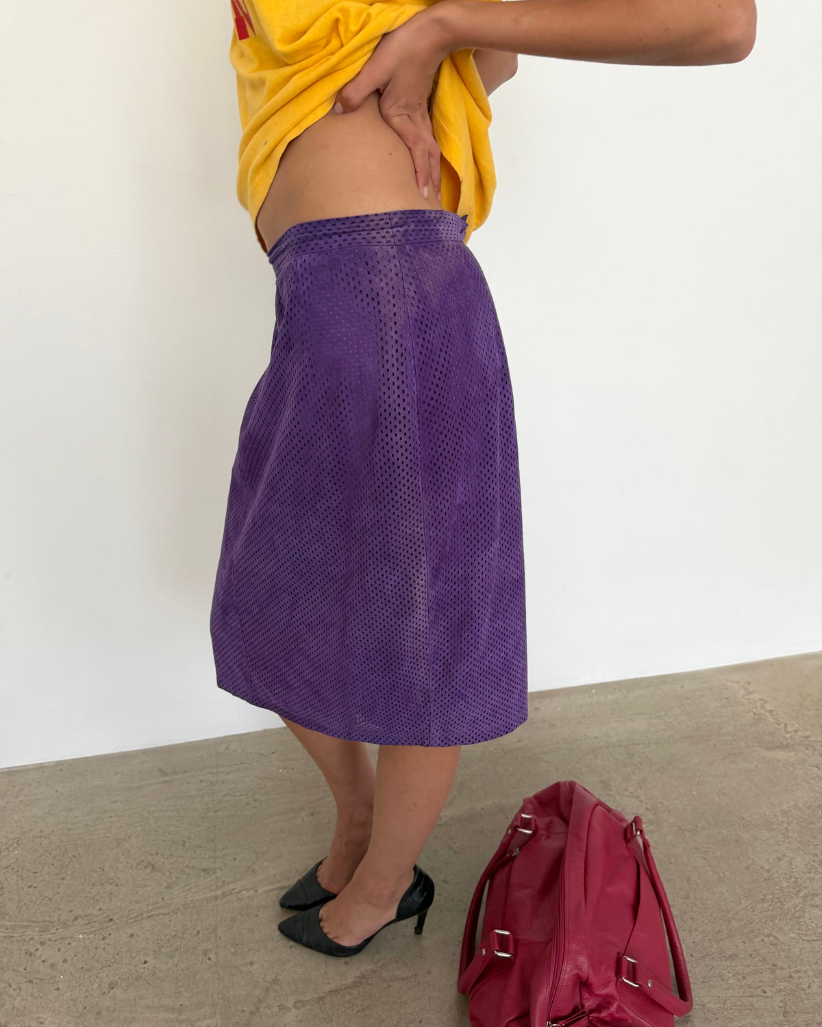 70s suede skirt