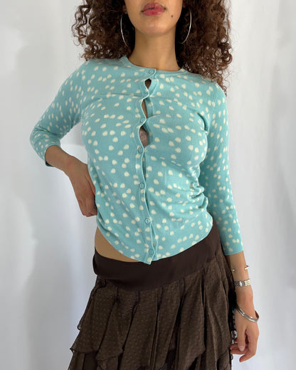 polka dot cardigan, S