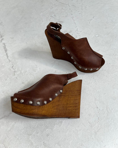 leather wedges, UK 5