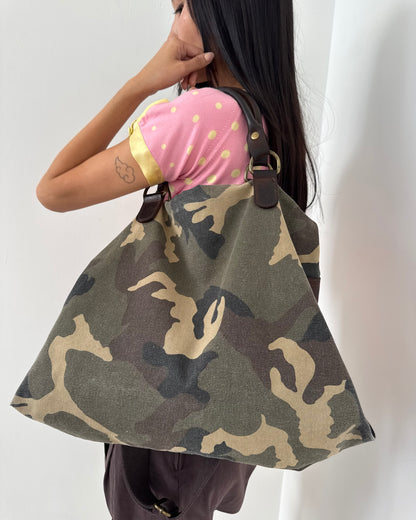camo leather bag