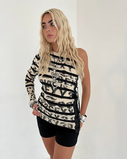 graphic merino knit, S