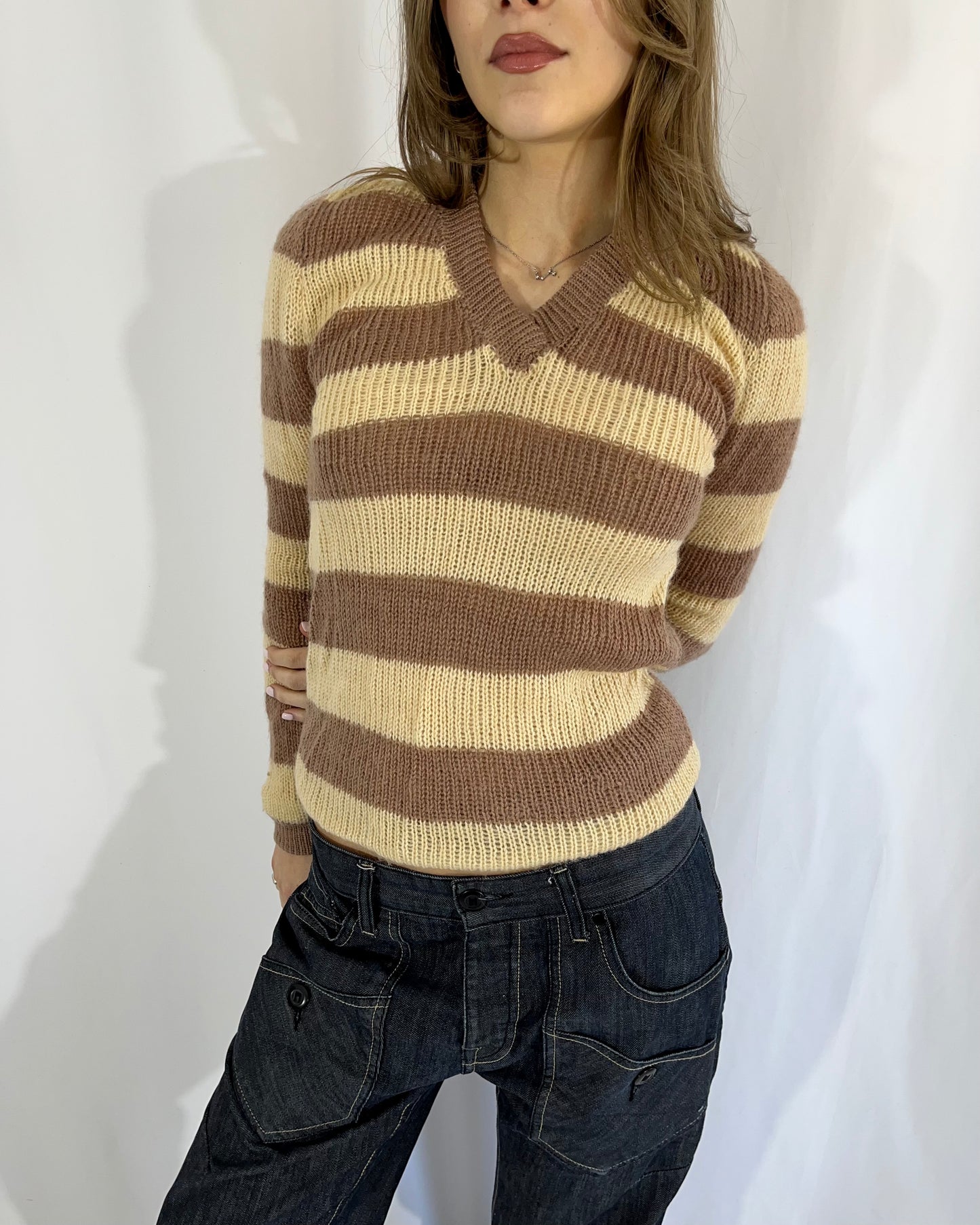 striped knit, S