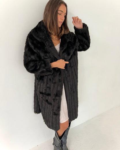 faux fur coat, M