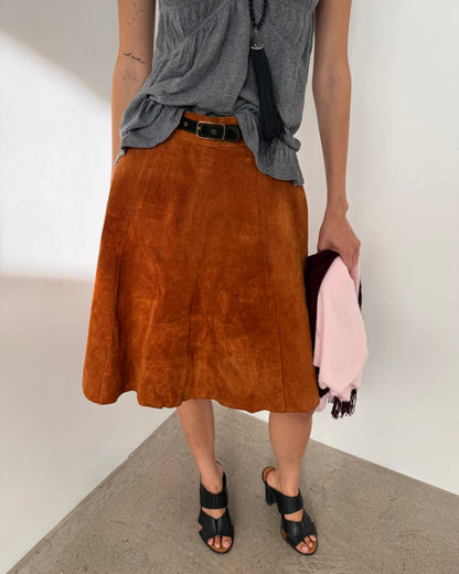 70s suede skirt