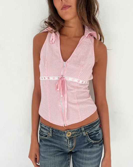 gingham top, S