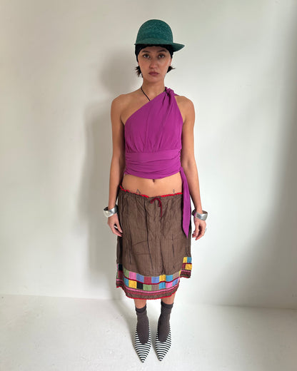 Alberta Ferretti SS 2000 silk skirt