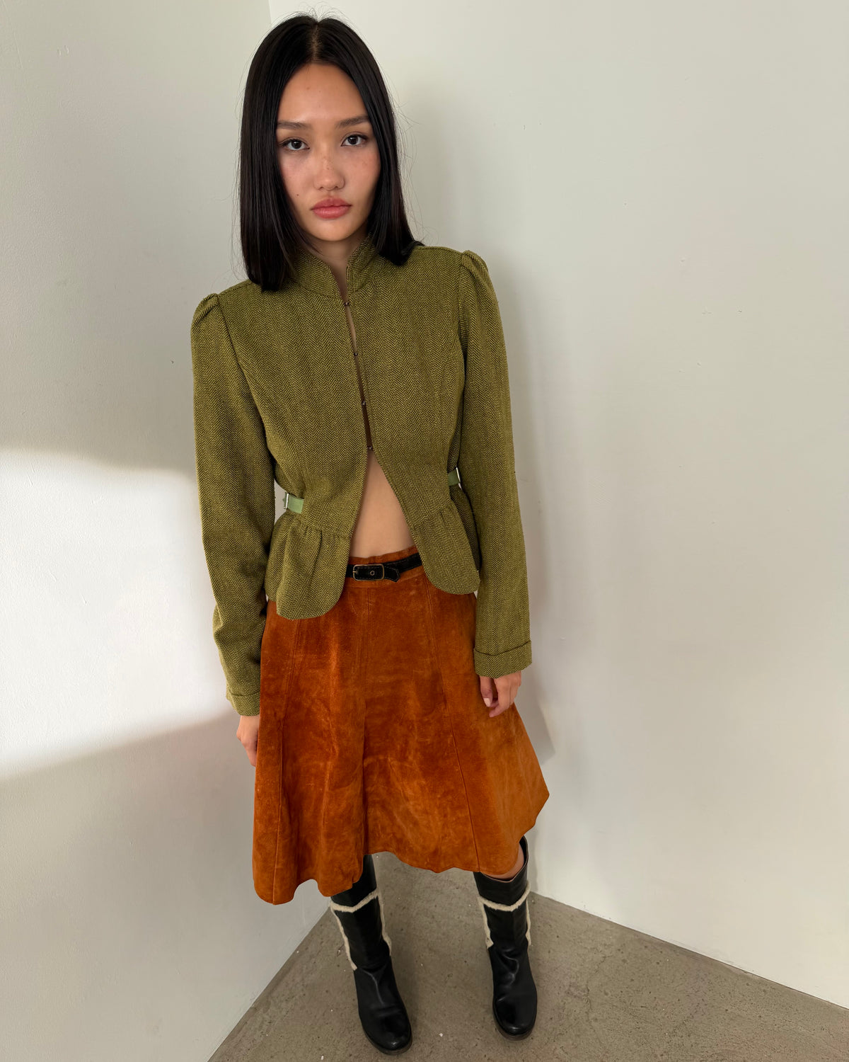 70s suede skirt