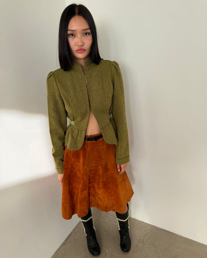70s suede skirt