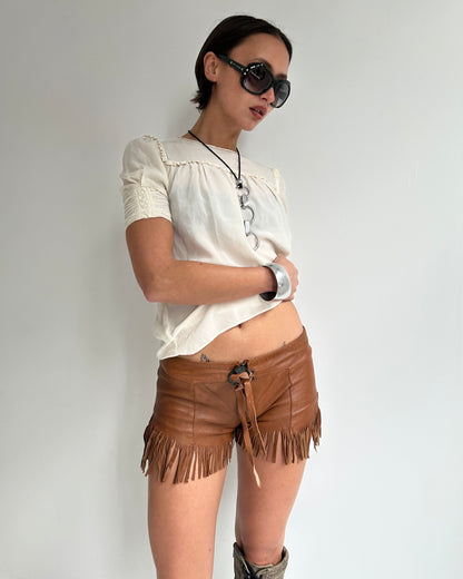 leather shorts