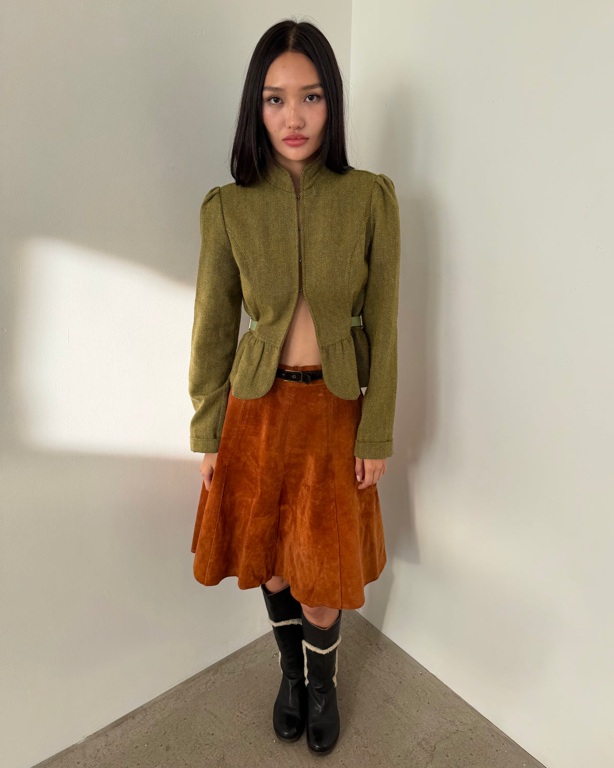 70s suede skirt